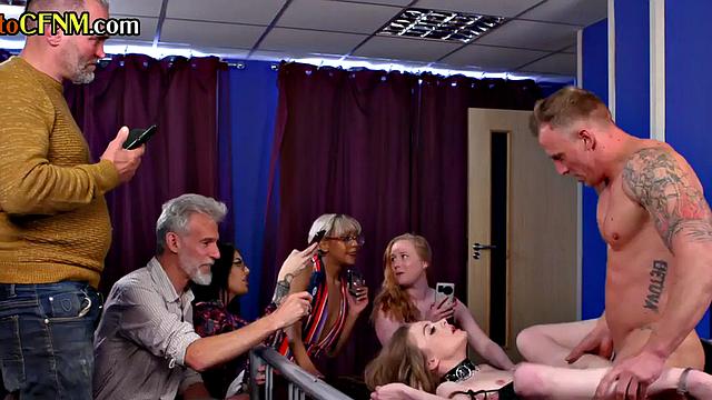 CFNM British female and male watch babe fucked