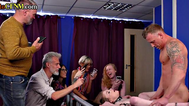 CFNM British female and male watch babe fucked