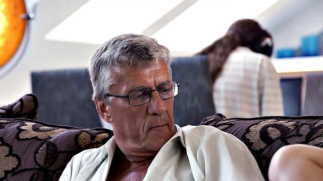 Kinky Czech babe gives her BF's daddy a wild ride in her tight snatch