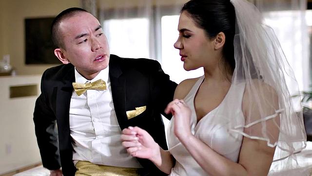 Cheating bride in stockings gets assfucked after wedding