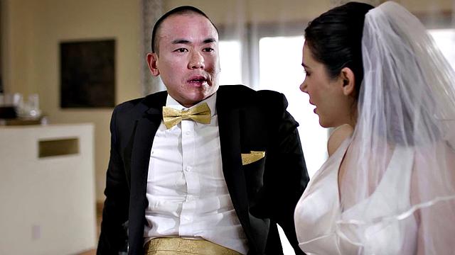 Cheating bride in stockings gets assfucked after wedding