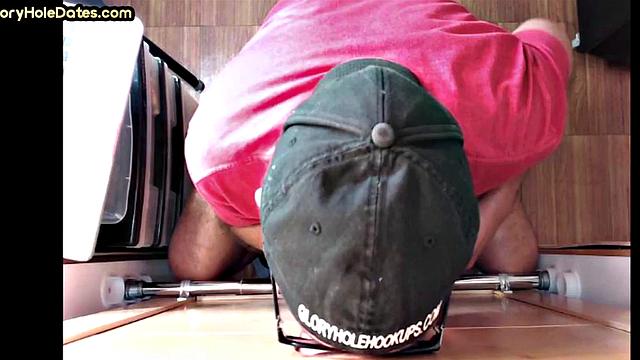 Real gloryhole cocksucker spoils BF in homemade BJ