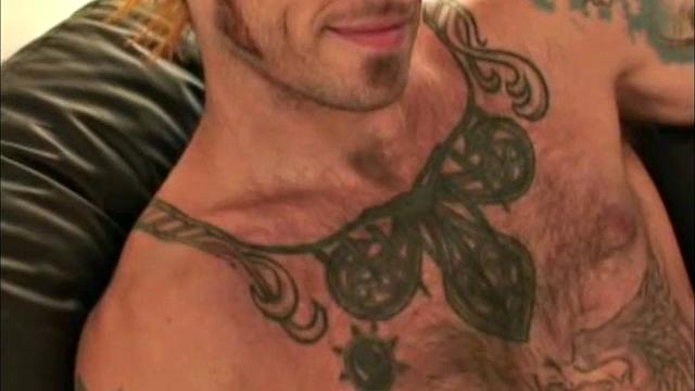 Covered in tattoos and hair died orange, this wild looking man is both sensible and intelligent. When he arrived on his motorcycle, wearing leather pants, I was smitten. Greve is quite a character, and there's never a dull moment with him.