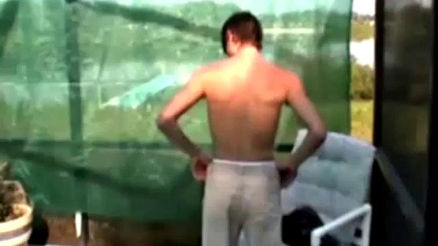 This 18 year old surfer boy has a reputation for showing off his dick every chance he gets. Twista sports wood backstroking in the pool, and can't resist jacking off. He slams his dick in the camera like he's fucking it.