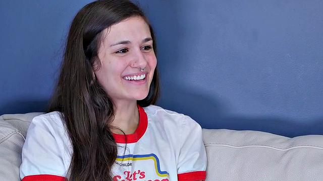 Face fucked sub girl is bound and toyed