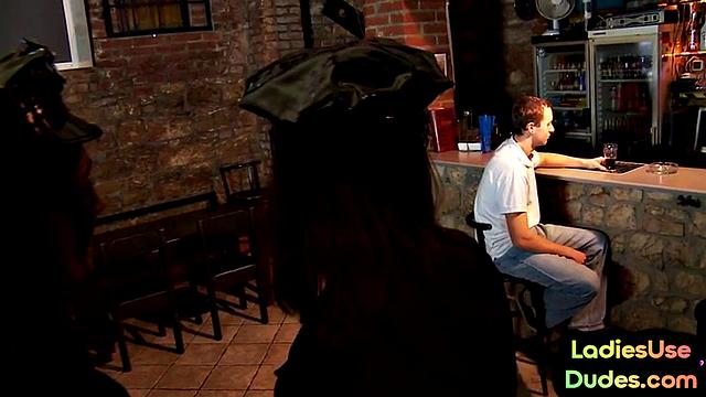 Dildo fucking femdoms fooling guy