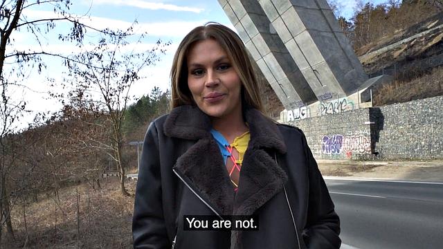 Public slut smashed by big white dick in wet pussy