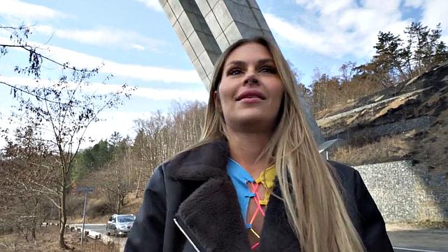 Public slut smashed by big white dick in wet pussy