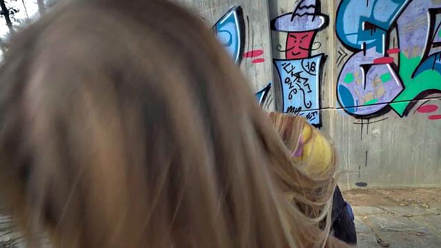 Public slut smashed by big white dick in wet pussy