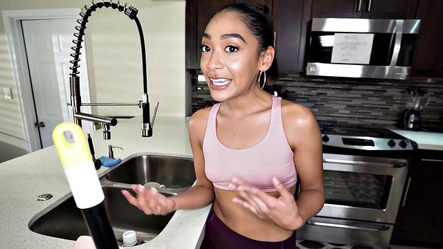 A skinny maid get her tight ass drilled before blowing and getting her tits sucked