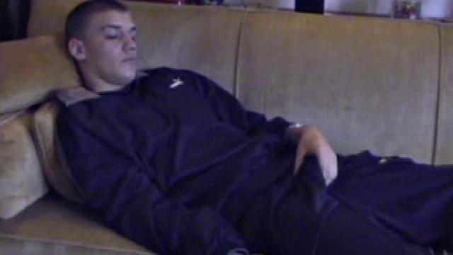 We look in on Lance, as he strips naked, and quickly discover this boy has a fine looking ass. A jerk off session follows, where he strokes like a man pn a mission. By the time we leave, Lance is stringing gobs of cum all over the tip of his tongue.