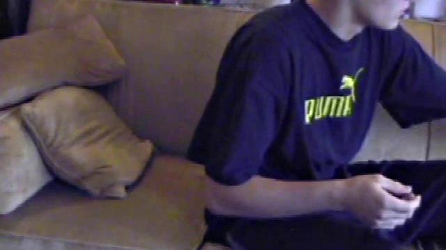 We look in on Lance, as he strips naked, and quickly discover this boy has a fine looking ass. A jerk off session follows, where he strokes like a man pn a mission. By the time we leave, Lance is stringing gobs of cum all over the tip of his tongue.