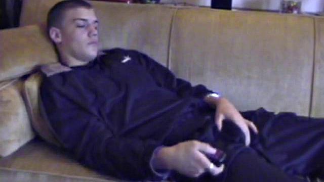 We look in on Lance, as he strips naked, and quickly discover this boy has a fine looking ass. A jerk off session follows, where he strokes like a man pn a mission. By the time we leave, Lance is stringing gobs of cum all over the tip of his tongue.