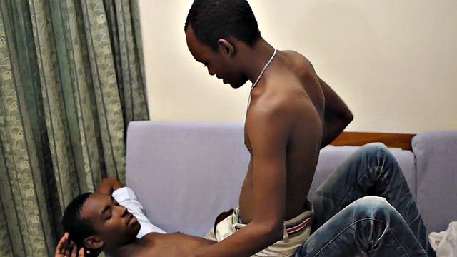 Erotic ebony twink fingered and bred in amateur duo