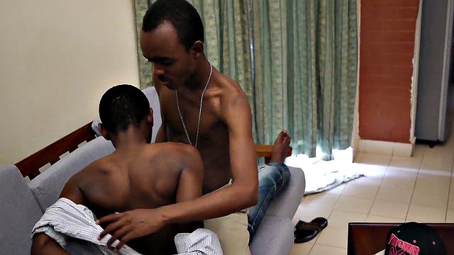 Erotic ebony twink fingered and bred in amateur duo