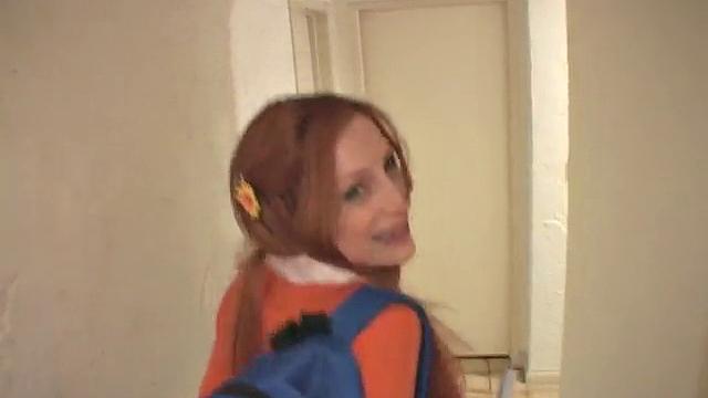 Redhead Lil Laura Taking a Piss