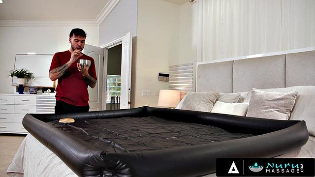 NURU MASSAGE - Sexy Cutie Gives Naughty Gift To Her Boyfriend That He Will Never Forget