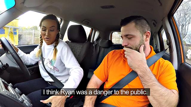 Kinky gym bunny with tattoos grinds on hard cock in reverse cowgirl pose