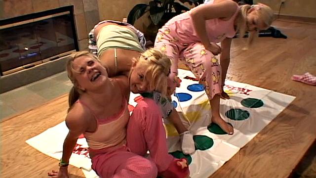 Little Summer with small tits in Nude foursome