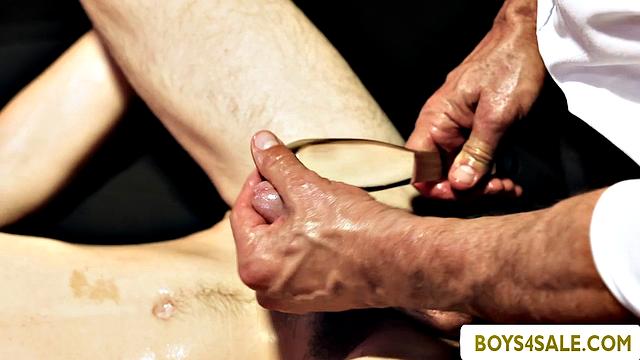 Grooming session with petite Twink sex toy