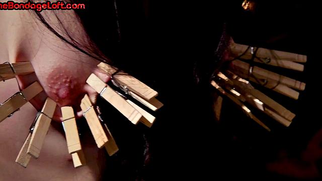 Submissive gets her pussy spanked at party