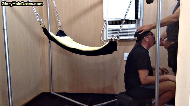 Moustache mature anally ravaged on sex swing