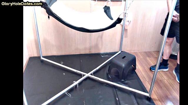 Moustache mature anally ravaged on sex swing