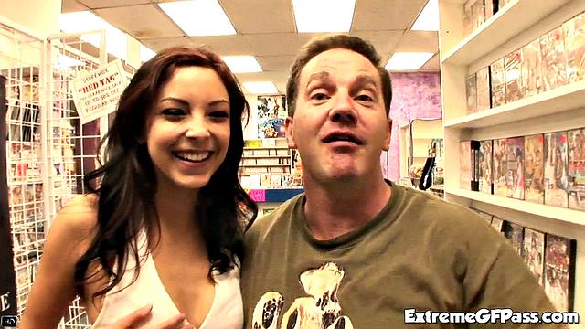 Gorgeous brunette doggystyled hard in a threeway