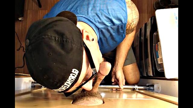 Construction Worker Gets Gloryhole Milked