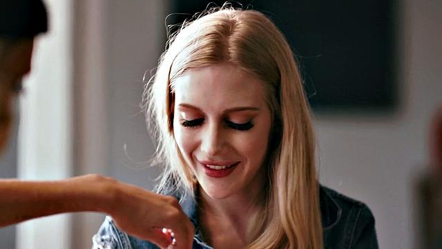 Lesbian babes enjoy kissing, licking, fingering, and 69 pose