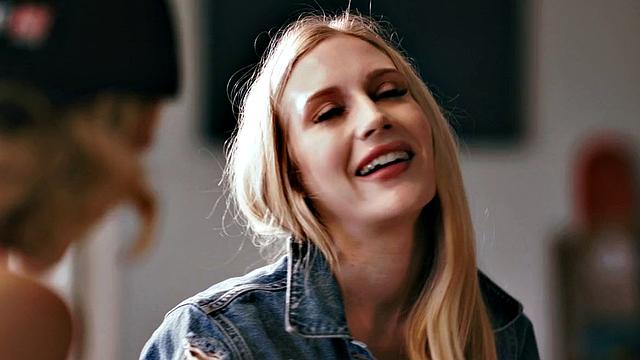 Lesbian babes enjoy kissing, licking, fingering, and 69 pose