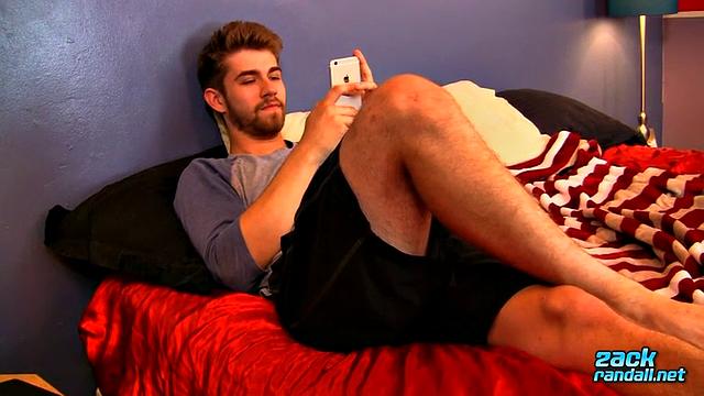 Andrew James can't resist putting on a solo show for guys who love a good stroke session