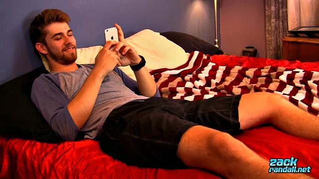 Andrew James can't resist putting on a solo show for guys who love a good stroke session