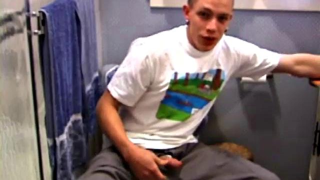 Who, when we were young, didn't sneak off to the bathroom for some privacy, while jacking off? In this solo scene, take a stroll down memory lane, as we watch cute young Shane doing the same.