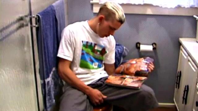 Who, when we were young, didn't sneak off to the bathroom for some privacy, while jacking off? In this solo scene, take a stroll down memory lane, as we watch cute young Shane doing the same.