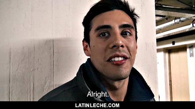 building hookup turns wild as latin muscle stud takes his first cock and rides hard