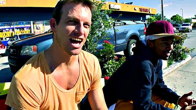 Nubian thug assfucked in public stockroom by white top