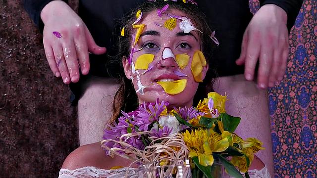 Submissive babe sucking her master