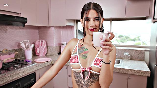 Tormenta: Fuck Machine Pink In The Kitchen