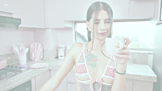 Tormenta: Fuck Machine Pink In The Kitchen