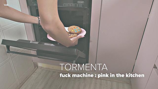 Tormenta: Fuck Machine Pink In The Kitchen