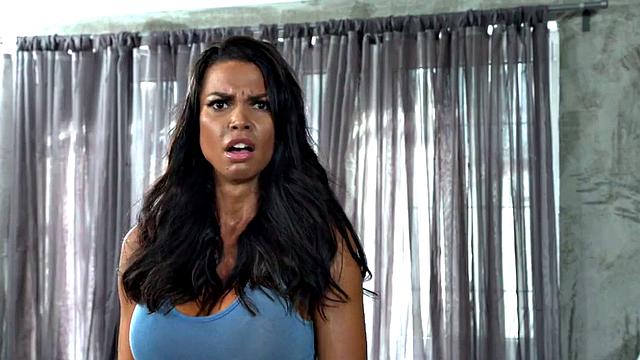 Buttslammed babe rides cock after gym