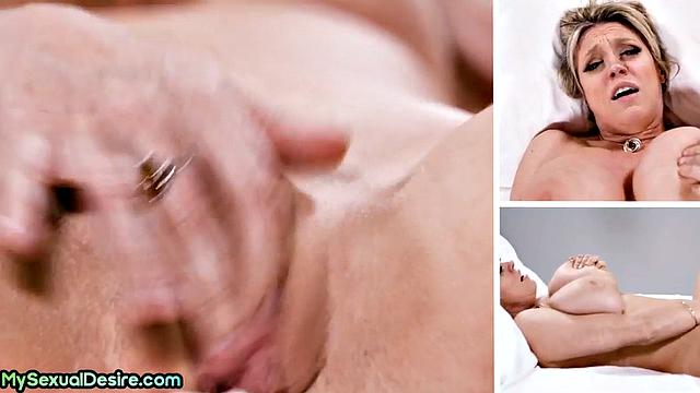 Busty MILF pussyfingering solo