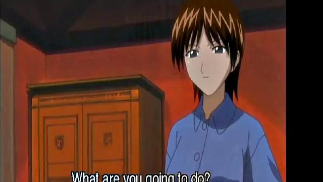 Redhead dominatrix spanks and punishes her slave with glasses on in a kinky threesome