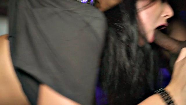 Euro cockhungry slut picked up and covered in cum