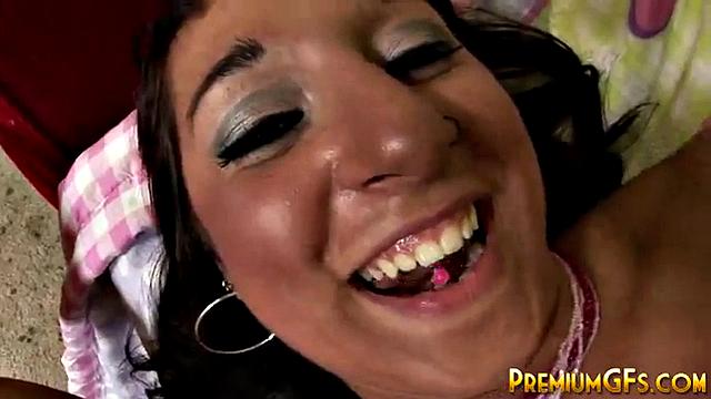 Bukkake whore drenched in real and cum