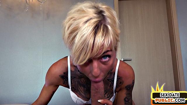 Public POV German MILF gets fucked in hotel after outdoor oral