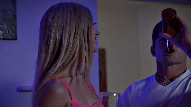 Tattooed babe deepthroats and gets her pussy pounded in the bedroom