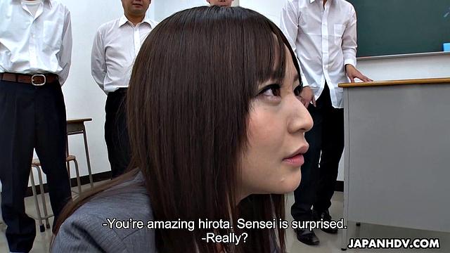 Asuka Kyono is fucked and rides in front of men