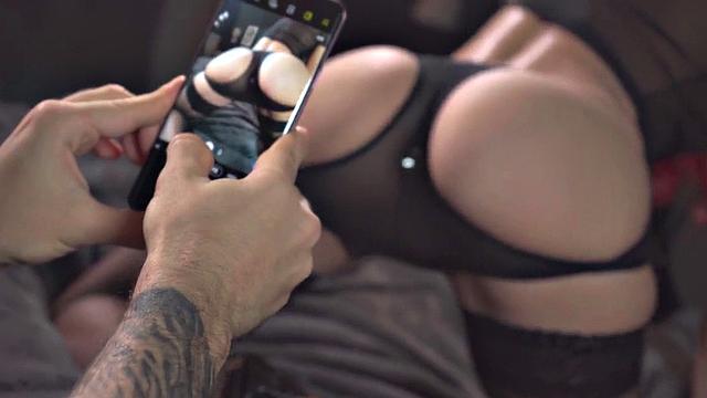 BF drills Asian chick's tight ass in sexy black lingerie and high heels